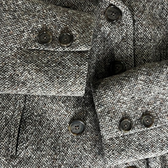 Vintage J.Crew Sz Medium Double Breasted‎ Tweed Pea Coat Quilted Lining - Picture 6 of 6